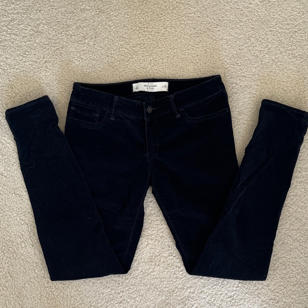 Abercrombie & Fitch Dark Blue Corduroy Slim Pants